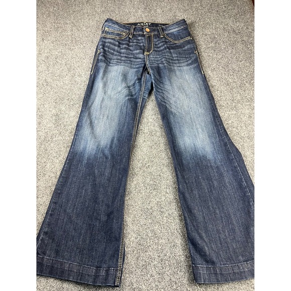 Ariat Denim - Ariat Denim Perfect Rise Trouser Jeans Dark Wash Wide Leg 29S Western